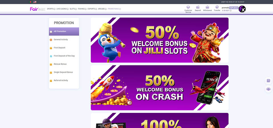 Screenshot of the Fairbex promo page