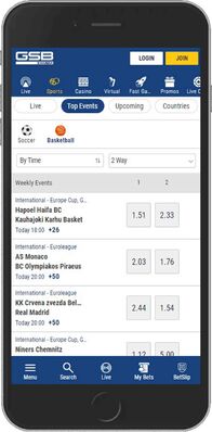 Gal Sport Betting mobile app - sports page
