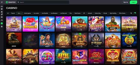 Screenshot of the Gamix casino page