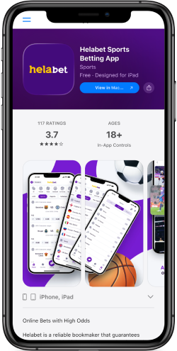 The mobile screenshot of Helabet app on App Store
