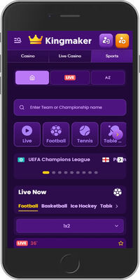 Mobile screenshot Kingmaker sport page