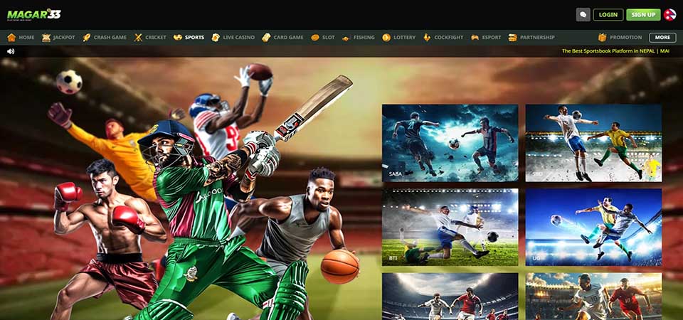 Screenshot of the Magar33 sport page