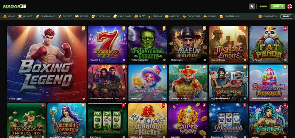 Screenshot of the Magar33 casino page