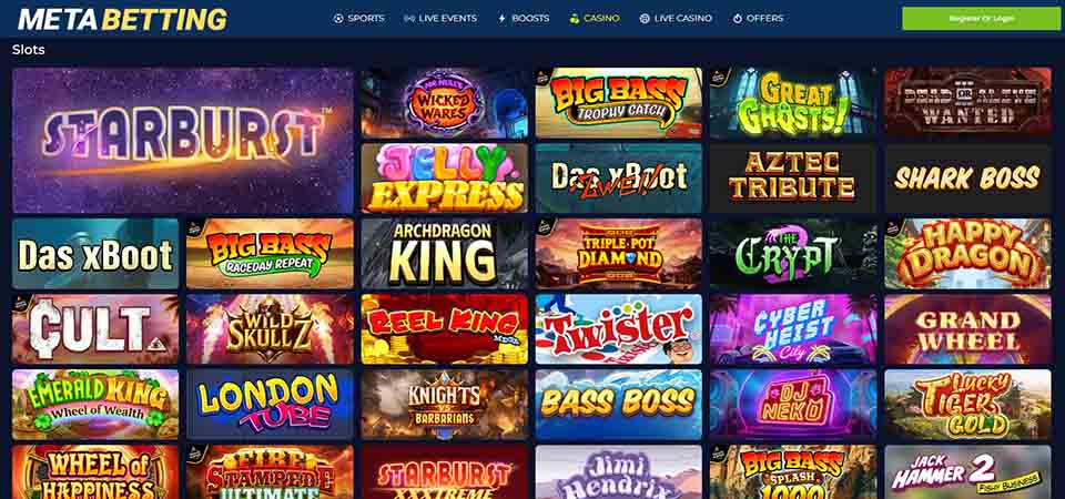Screenshot of the Meta Betting casino page