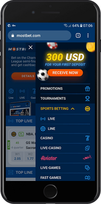 mostbet mobile menu