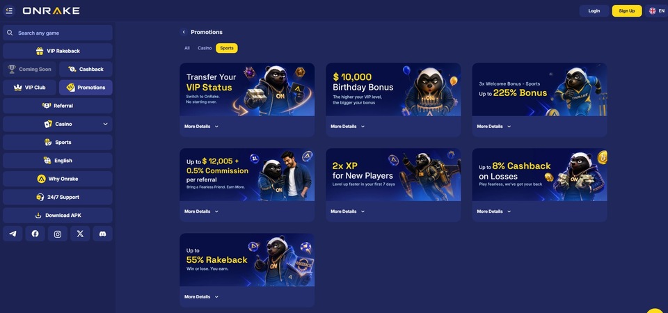 Screenshot of the OnRake promo page