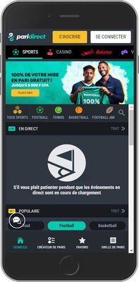 Mobile screenshot of the Paridirect home page