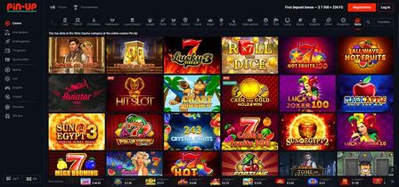 Screenshot of the Pin-Up casino page