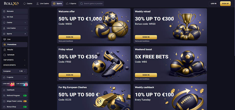 Screenshot of the RolleXO promo page