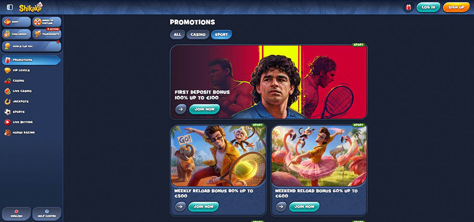 Screenshogt of the Shikaka promo page