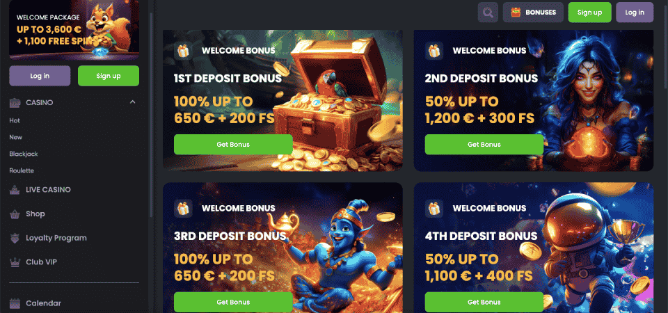 Screenshot of the Spinline promo page