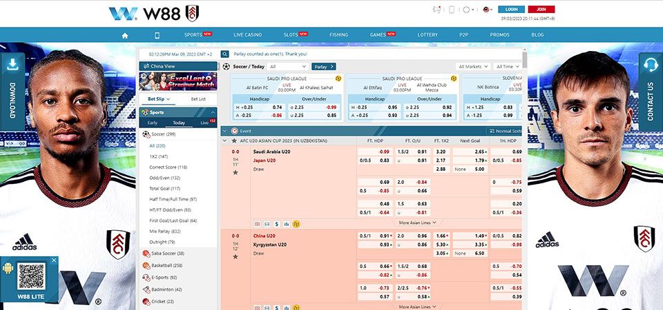 W88 Bookmaker Review 2024 - Sports Betting Options