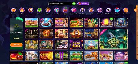 Screenshot of the Wazamba casino page