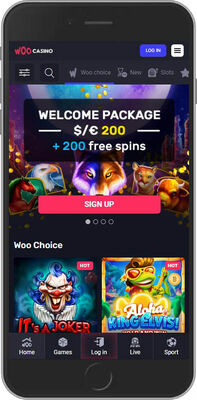 Woocasino home page