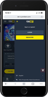 Yonibet login page