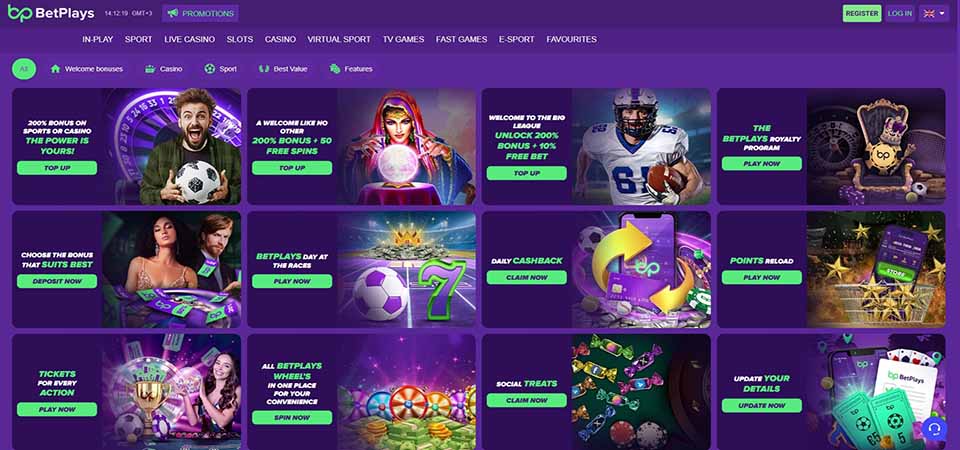 Screenshot of the BetPlays promo page