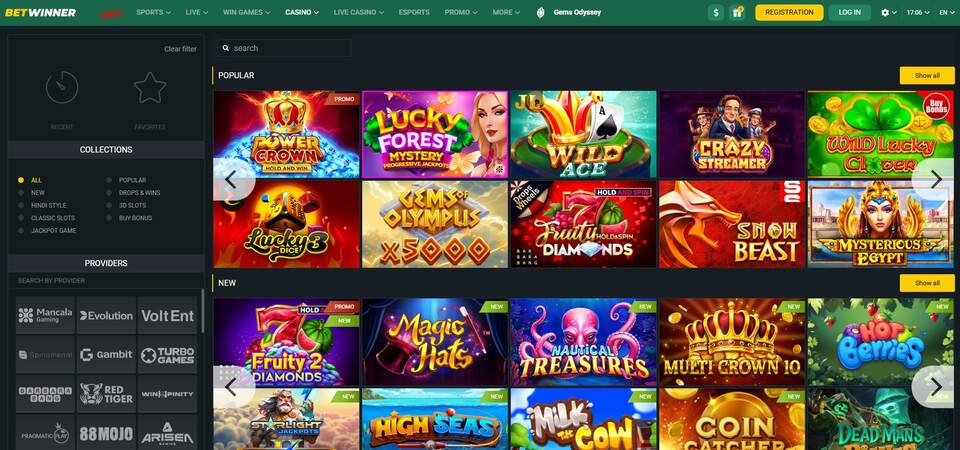 Image of casino page for BetWinner