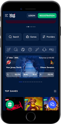 Mobile sports betting app #3 in Canada - Blue.chip