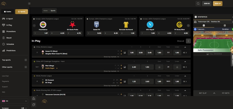 Screenshot of sports at Golden Ring