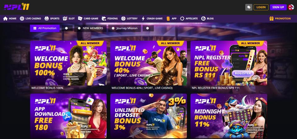 Screenshot of the NPL11 promo page