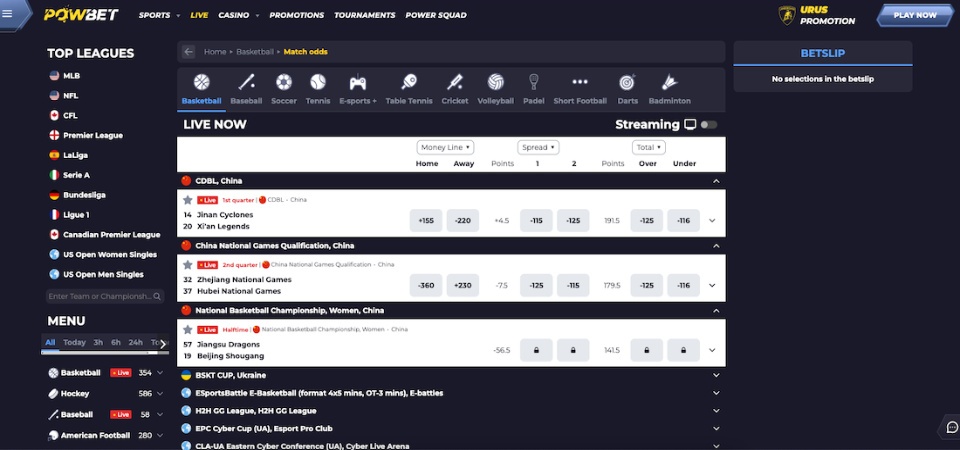 The screenshot of Powbet liove page