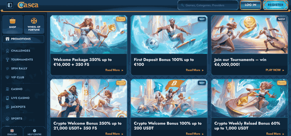 Screenshot of the Casea promo page