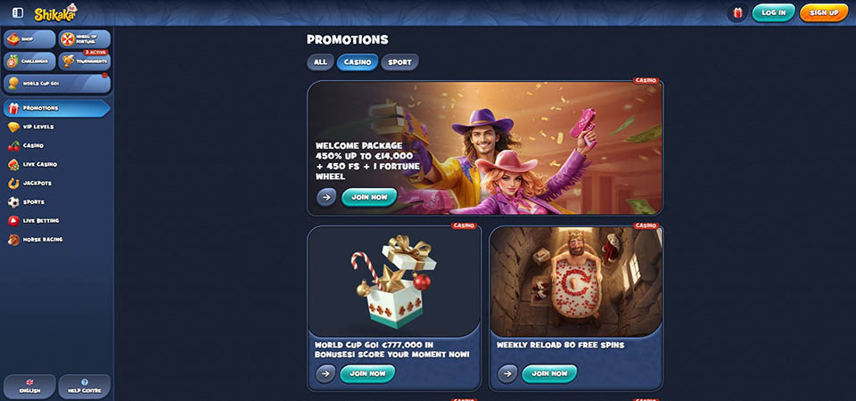 Screenshot of the Shikaka promo page
