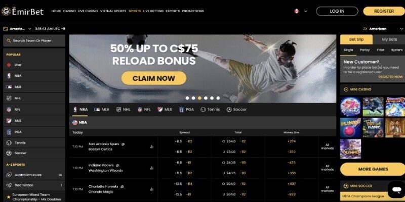 EmirBet main page