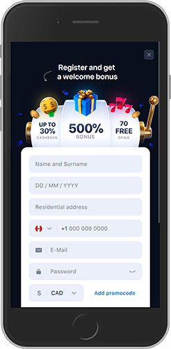 Mobile screenshot of the 1win registration page 1