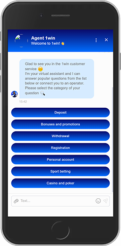 Mobile screenshot of the 1win support page 1