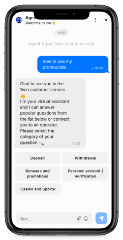 Mobile screenshot of the 1win support page 1