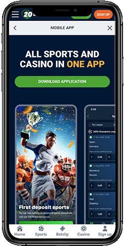 20Bet App Képernyőkép Mobil Eszközön