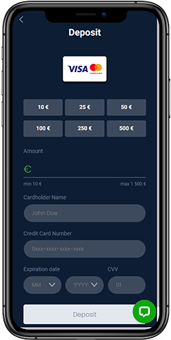 Mobile screenshot of the 20bet payment page 2