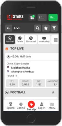 Mobile screenshot of the 888Starz football info