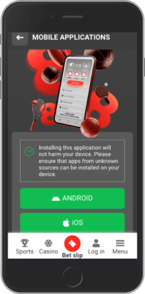 Mobile screenshot of the 888Starz mobile apps
