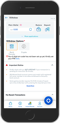 Mobile screenshot of the BK8 Payment methods page 2