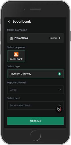 Mobile screenshot of the Baji paymets page 2