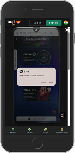 Mobile screenshot of the Baji app page 1
