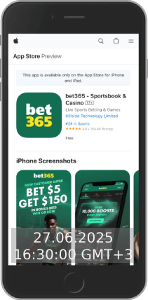 Mobile Screenshot of bet365 ios app