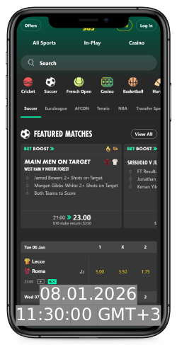 Mobile Screenshot of bet365 main page