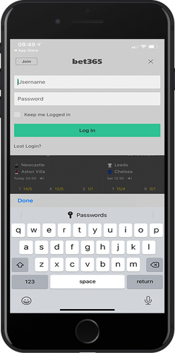 how to log in to bet365 app