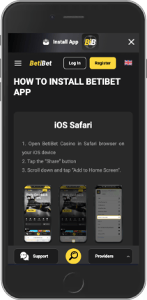 Mobile screenshot of the BetiBet Ios app