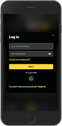 Mobile screenshot of the BetiBet login page