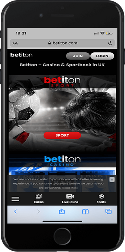 betiton mobile homepage