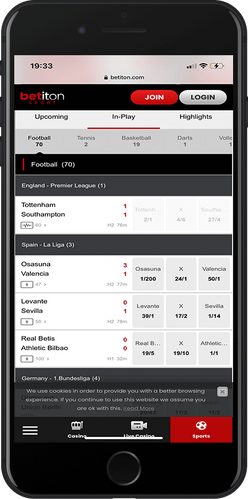 betiton odds on football