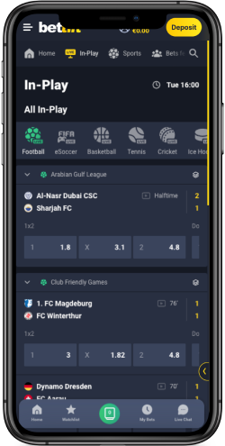 Mobile screenshot of the Bettilt sports live page