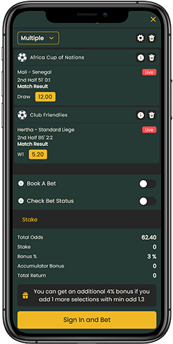 Mobile screenshot of the Gbets sport page 3