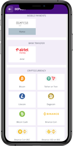 Mobile screenshot of the Helabet deposit page 2