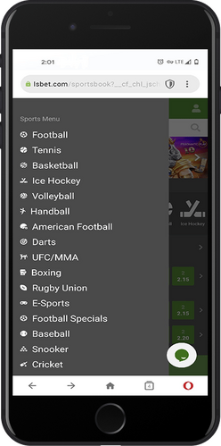 Lsbet sports menu