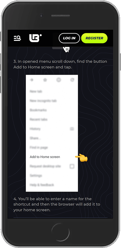 Mobile screenshot of the Lunubet Android app 2